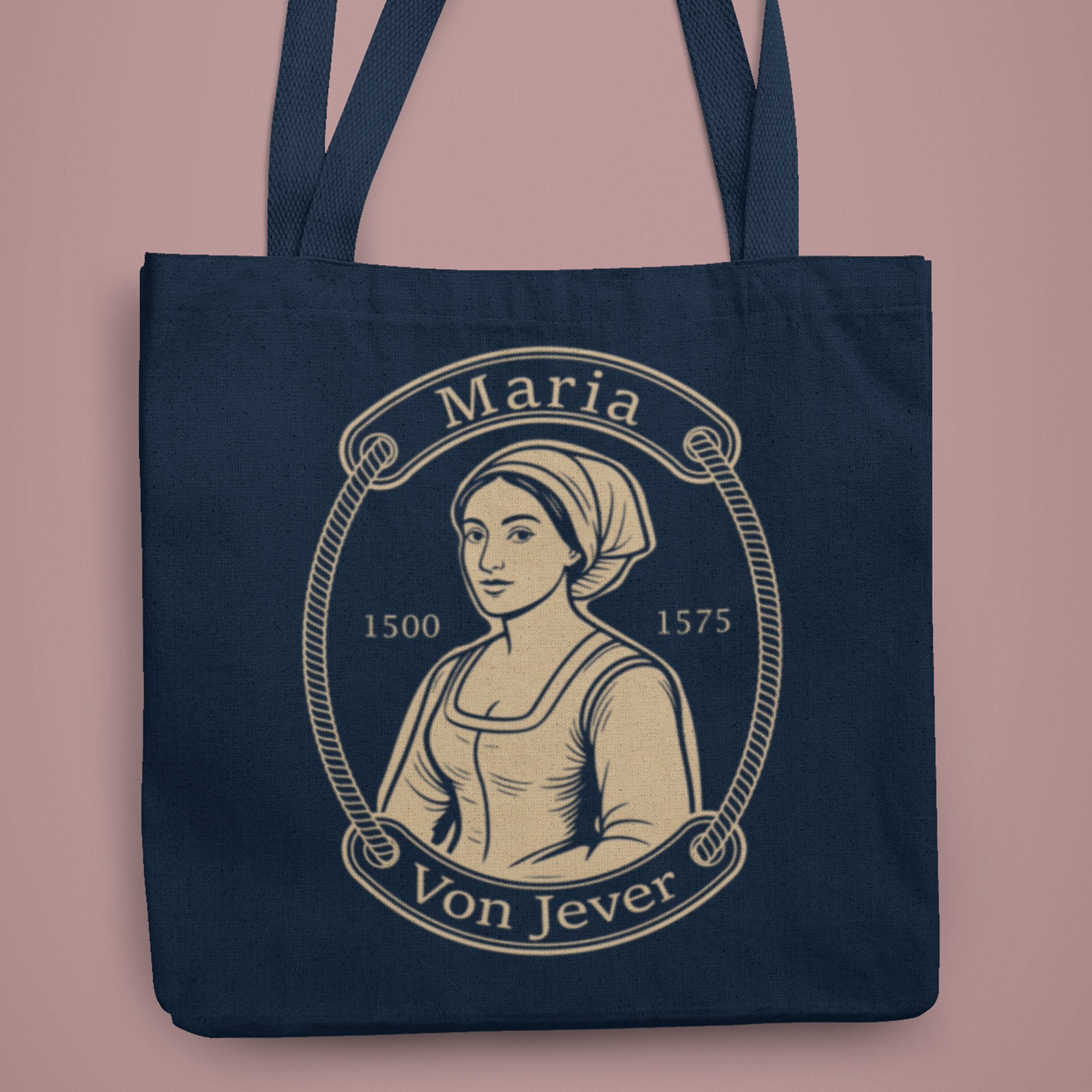 „Fräulein Maria von Jever“ – Stofftasche mit langen Henkeln aus Bio-Baumwolle